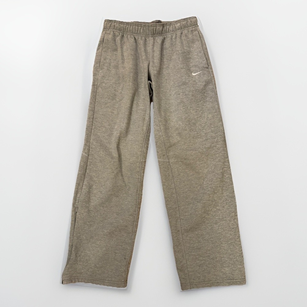 Nike‎ Pants Sweatpants Therma Dri Fit Mens Size M Medium Gray Zip At Ankles